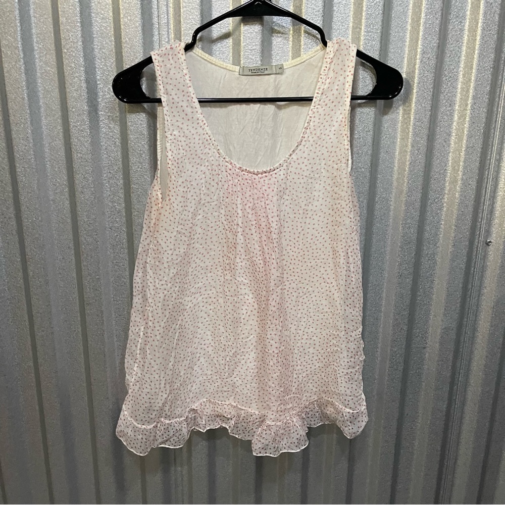 Tendenze Sleeveless polkadot blouse size small - Picture 2 of 6